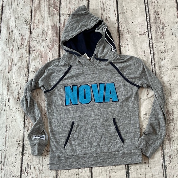Women's University of Villanova Wildcats Victoria's Secret Pink NCAA Hoodie Tee - Picture 1 of 8